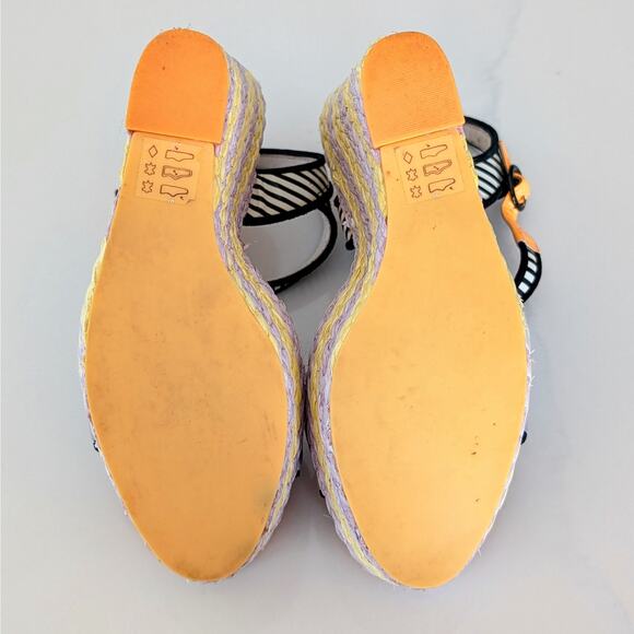 Women's Sophia Webster Lucita Wedge Sandals Multicolor Suede & Leather Size 7 - Picture 9 of 11